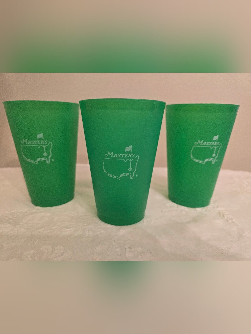Masters Bright Green Frosted Plastic Tumblers - Set of 3